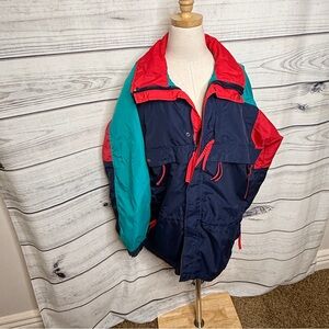 Vintage Columbia Jacket - Red, Teal, and Navy